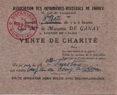 VENTE DE CHARITE DISPENSAIRE BOURG LA REINE INFIRMIERES VISITEUSES GUERE 1914 1918 ??? - Documents