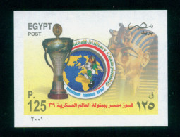 EGYPT / 2001 / SPORT / FOOTBALL / WORLD MILITARY FOOTBALL CHAMPIONSHIP / TUT ANKH AMUN / MAP / FLAG / TROPHY / MNH / VF - Nuovi