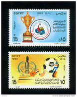EGYPT / 1993 / SPORT / JUNIOR MEN'S WORLD HANDBALL CHAMPIONSHIP / WORLD MILITARY FOOTBALL CHAMPIONSHIP / MNH / VF - Unused Stamps