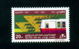 EGYPT / 1997 / CAIRO UNDERGROUND RAILWAY / TRAIN / METRO LINE / MNH / VF - Unused Stamps