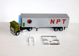 CAMION POIDS LOURD 1/87 NPT NORTHERN PACIFIC TRANSPORT, TRACTEUR + SEMI REMORQUE - AUTOMOBILE MINIATURE (1712.16) - Echelle 1:87