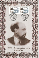 Rare (401/600) " ALBERT LONDRES " Sur Encart 1er Jour N°té En Soie De 2007. Ed° A.M.I.S. 2 X N° YT 4027 Parfait état FDC - Ecrivains