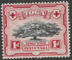 Tonga. 1942-49 Definitives. 1d MH. Mult Script CA W/M SG 75 - Tonga (...-1970)