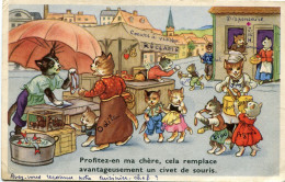 CHATS HUMANISES - ''  PROFITEZ EN MA CHERE ......... ''  - - Animaux Habillés