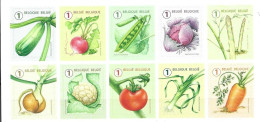 BELGIUM, 2022, MNH, VEGETABLES, CUCUMBER, CARROTS, ASPARAGUS, CAULIFLOWER, ONIONS, CABBAGE, TURNIPS,10v, S/A Ex BKLT - Vegetables