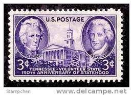 1946 USA 150th Years Tennessee Statehood Stamp Sc#941 Historic Famous - Nuevos