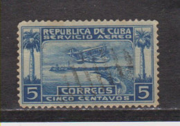 Cuba  Año1927 Yvert 1 Aereo Hidroavion Sobrevolando La Habana - Oblitérés