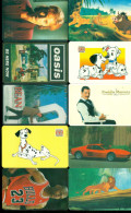 Thematic Phonecards 10 Different MERCURY - DISNEY - OASIS - X-FILES- FERRARI - MR. BEAN - JORDAN     (4) - Personnages