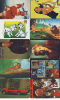 Thematic Phonecards 10 Different  DISNEY - JORDAN -  X-FILES - VAN DAMME  - COCA COLA - FERRARI - MICHAEL SCHUMACHER (8) - Personnages