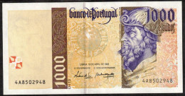 PORTUGAL - 1000 Escudos - 18.4.96 - XF - Pick 188 - N° 4A8502948 - Portugal