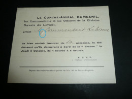 Archives Roger Labonne 1er Commandant LVF, Invitation Thé Dansant "La France", Contre- Amiral Dumesnil, Dolma-Bagtché - Documents