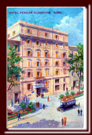 1925 C. Italia Italy Postcard Hotel Alexandra Via Veneto Roma Rome Unposted Cartolina Nuova - Cafés, Hôtels & Restaurants