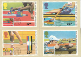 Great Britain - 1986 - Commonwealth Games - Set Of 4 MC - Carte Massime