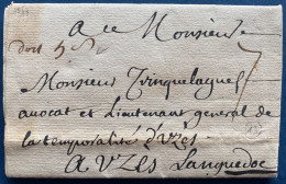 Lettre 1743 Manuscrit "doit 4 Sols "  De PARIS Pour UZES à L'avocat Et Lieutenant Général De La Temporalité !! SUPERBE - ....-1700: Precursores