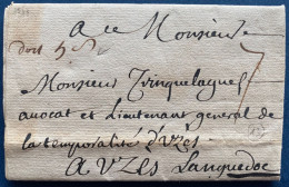 Lettre 1743 Manuscrit "doit 4 Sols "  De PARIS Pour UZES à L'avocat Et Lieutenant Général De La Temporalité !! SUPERBE - ....-1700: Précurseurs