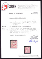 1882 10 Rp Hellrosa, Weisses Papier Mit Breitem Oval (WZ). Ungebraucht Mit Foto-Attest Renggli - Ongebruikt