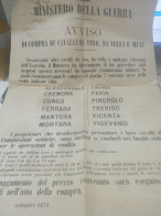 1870  MANIFESTO MINISTERO DELLA GUERRA - Documents