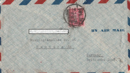 China Luftpostbrief Nach Deutschland Von Shanghai 1948 EF Marke Mit Überdruck 80 Auf 20 - Brieven En Documenten
