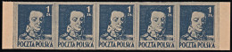 Poland 1978 Chiefs Offical New Printing Strip Of 5 Stamps Based On Original Printing Forms (*) Position 5-10 In Sheet - Otros & Sin Clasificación