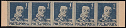 Poland 1978 Chiefs Offical New Printing Strip Of 5 Stamps Based On Original Printing Forms (*) Position 5-10 In Sheet - Other & Unclassified