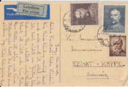 1948 - TCHECOSLOVAQUIE - CARTE Par AVION De PRAGUE => EBNAT-KAPPEL (SUISSE) ! - Storia Postale