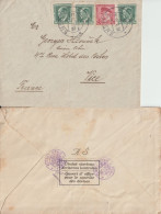 1938/39 ! - TCHECOSLOVAQUIE / PRECURSEUR BOHEME MORAVIE ! - 2 ENVELOPPES Dont 1 Avec CONTROLE DEVISES De SUSICE => NICE - Lettres & Documents