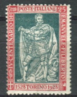 REGNO 1928 EMANUELE FILIBERTO 25 C. DENT. 13 3/4 ** MNH - Neufs