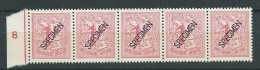 N° 859 P2 ** EN BANDE DE 5 SURCHARGES " SPECIMEN " POUR L'ECOLE POSTALE - 1977-1985 Chiffre Sur Lion