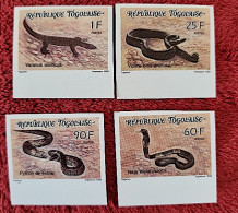 TOGO, Reptile, Reptiles, Serpents, Yvert N° 1293/96 NON DENTELE Neuf Sans Charniere. MNH ** - Serpents