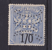 GB Fiscal/ Revenue Stamp.  Mayors Court 1/- Blue And Black Barefoot 3 Good Used - Revenue Stamps