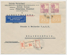 Registered Cover Pematangsiantar Netherlands Indies - Braunschweig Germany 1934 - Indes Néerlandaises