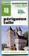 IGN - Série Verte - 1:100000 - N°48 - Périgueux - Tulle - 1977  édition 2 - Cartes Topographiques