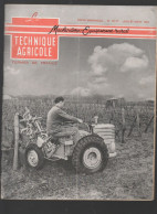 (machines Agricoles) Revue LA TECHNIQUE AGRICOLE  N°70/71 Juillet Aout 1953       (CAT5185) - Jardinage