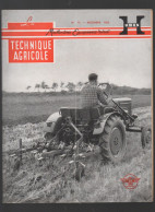 (machines Agricoles) Revue LA TECHNIQUE AGRICOLE  N°75 Decembre  1953       (CAT5186) - Garten