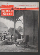 (machines Agricoles) Revue LA TECHNIQUE AGRICOLE  N°46/47 Juillet Aoit 1951        (CAT5190) - Garten