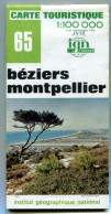 IGN - Série Verte - 1:100000 - N°65 - Béziers - Montpellier - 1978  édition 4 - Cartes Topographiques