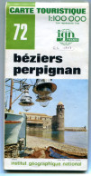 IGN - Série Verte - 1:100000 - N°72 - Béziers - Perpignan - 1977  édition 3 - Cartes Topographiques