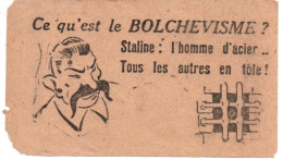 TRACT PAPILLON PROPAGANDE ANTI COMMUNISME STALINE URSS SOVIET - Documents