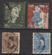 EGYPT SMALL LOT OF FINE Used 4V INCLUDING KINGS FOAD , UAR . - Usados