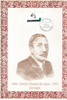 Rare (333/1350) " ALAIN " Sur Encart 1er Jour N°té / Soie  Edit° A.M.I.S. De 1993 N° YT 2800 Parf état FDC - Ecrivains