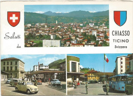 AC6368 Saluti Da Chiasso - Ticino - Auto Cars Voitures Bus Autobus / Viaggiata 1964 - Chiasso