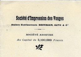 1912  ENTETE Sté D’Impression Des Vosges à Epinal Vosges  Changement De Dirigeants Avec SIGNATURES - 1900 – 1949