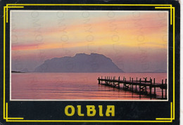 CARTOLINA  OLBIA,SARDEGNA-ALBA SU TAVOLARA DA PORTO ISTANA-MARE,SOLE,VACANZA,BARCHE A VELA,BELLA ITALIA,VIAGGIATA - Olbia