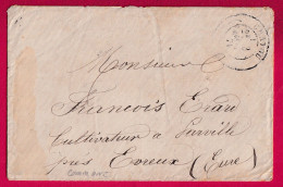 LETTRE SANS TIMBRE CHATOU SEINE 3 MAI 1871 COMMUNE DE PARIS POUR EVREUX SORTIE PAR PORTEUR ?? LETTRE - War 1870