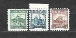 Czechoslovakia 1929 MNH ** Mi 288-290 Sc 134, 136, 164 Castles, Landscapes And Cities. Tchecoslovaquie. C2 - Nuevos