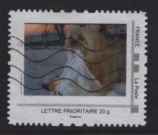 Timbre Personnalise Oblitere - Lettre Prioritaire 20g - Chien - Usados