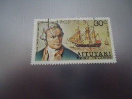 AITUTAKI USED STAMPS  CAPTAIN COOK  SHIPS  WITH POSTMARK - Aitutaki