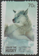 AUSTRALIALIAN ANTARCTIC TERRITORY-DIE-CUT-USED 2014 70c Era Of The Husky - Silver Husky At Rest - Gebruikt