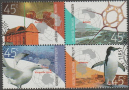 AUSTRALIALIAN ANTARCTIC TERRITORY-USED 2002 $1.80 Antarctic Research Block Of Four - Oblitérés