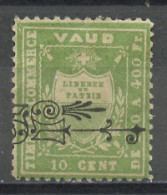 Suisse - Switzerland - Schweiz Fiscal 1900-09 Y&T N°TF(1) - Michel N°FS(?) (o) - 10c Canton De Vaud - Revenue Stamps